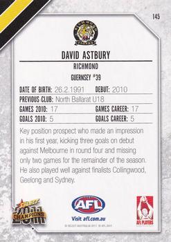 2011 Select AFL Champions #145 David Astbury Back